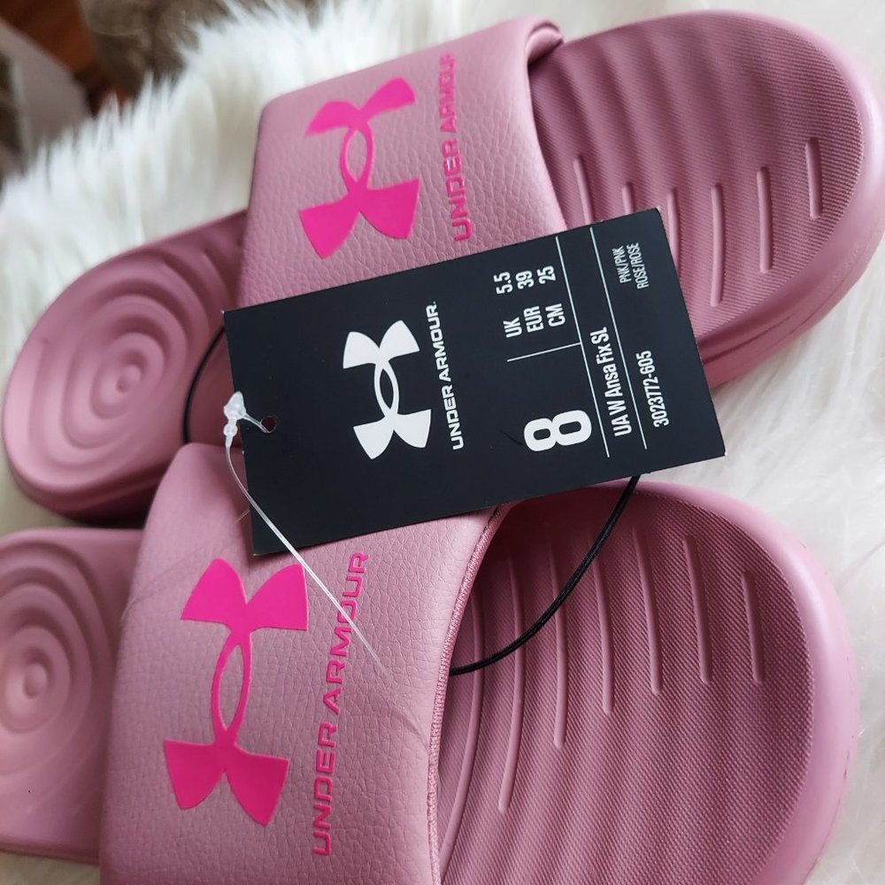 COPY - BRAND NEW UNDER ARMOUR SLIDE  WITH CUSHION SIZE 8 - Picture 2 of 6